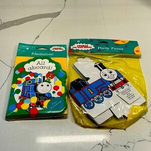 Vintage Thomas the Tank Engine eight invitations and Party Favor boxes